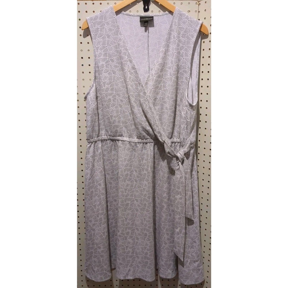 Lane Bryant Sleeveless Dress 18 20 White Gray